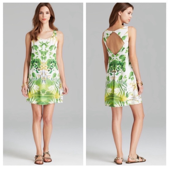 Alice + Olivia Trina Tropical Cutout Back Swing Shift Abstract Print Dress - Picture 3 of 7